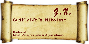 Gyárfás Nikolett névjegykártya
